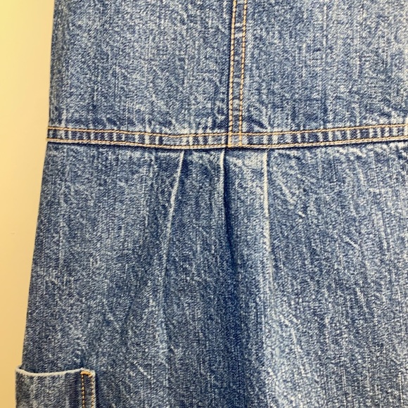 Free People Crown Jewel Denim Dress with Lace detail and scallop bottom hem, XL - Picture 17 of 17